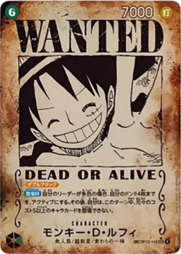 (PSA10) Monkey D. Luffy Wanted OP13-118